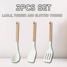 Load image into Gallery viewer, Locaupin SET Silicone Cooking Utensil Non Stick Heat Resistant Kitchen Tools with Wooden Handle Food Grade High Quality Cookware
