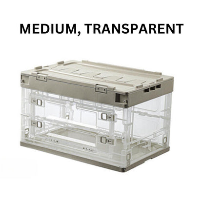 Locaupin Plastic Collapsible Storage Box Case Space Saver Closet Wardrobe Organizer Indoor Outdoor Container Car Compartment