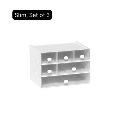 LOCAUPIN Multifunctional Office Desktop Drawer Organizer Stationery Cosmetic Storage Display Shelf