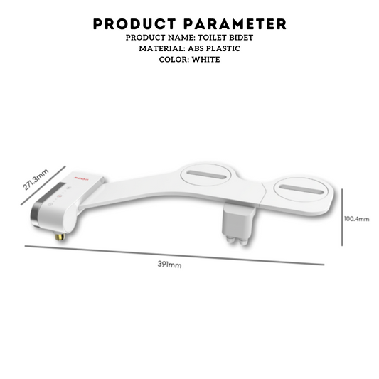 Locaupin Bathroom Toilet Bidet with Dual Nozzle Washing with Ultra-Thin Design Compatible for Most Toilets