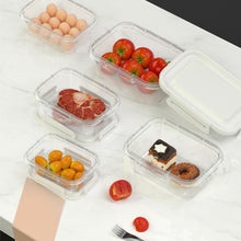Load image into Gallery viewer, Locaupin 6 Pieces of Food Container Plastic Lunch Box Airtight Cover Fresh Keeper Microwavable Oven Safe Meal Prep Storage
