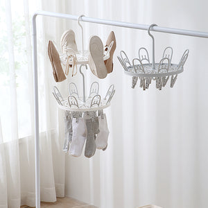 Locaupin Multi Clip Undergarment Baby Clothes Socks Hanger Connector Hooks Laundry Space Saving Shoe Drying Rack