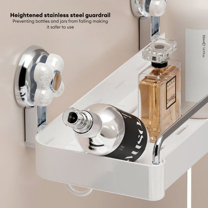 LOCAUPIN Wall Mounted Kitchen Racks Organizer Hanging Multifunctional Sunction Cup Spice Rack Storage Space Saving Shelf