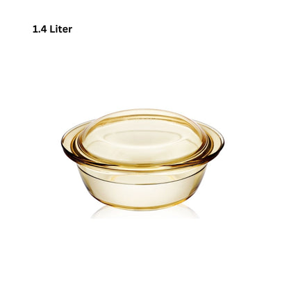 LOCAUPIN Borosilicate Glass Casserole Dual Use Covered Vintage Serving Dinner Soup Dish Bowl Lid