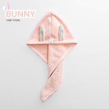 Load image into Gallery viewer, Locaupin Bunny Ear Water Absorbent Quick Drying Hair Cap Soft Shower Turban Wrap Towel Bath Cloth For Women
