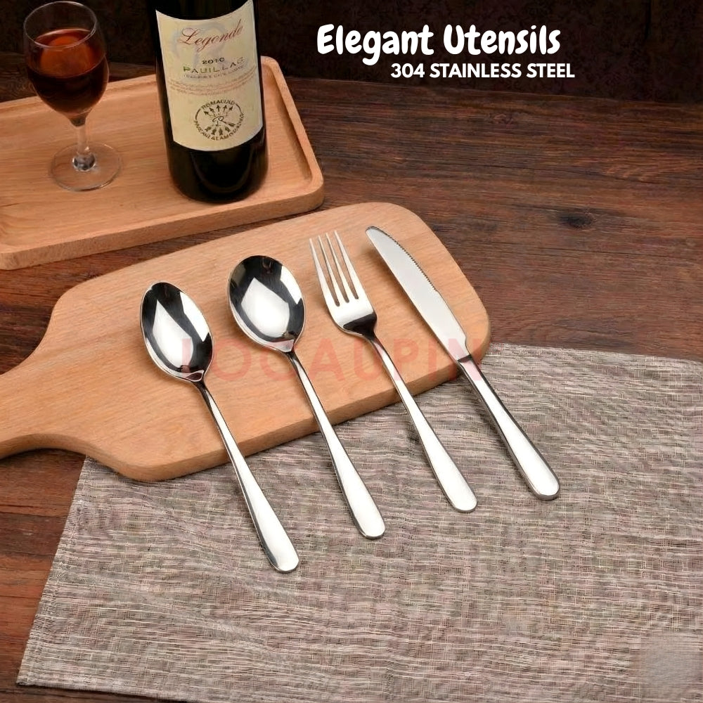 LOCAUPIN 304 Stainless Steel Tableware Cutlery Utensil Set Spoon and Fork Food Grade Premium Dinnerware Cutlery Sets