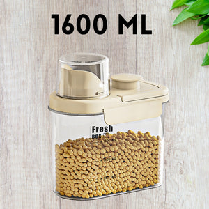 Locaupin Airtight Plastic Jar Food Grade Container with Silicone Lid Dry Food Kitchen Canister Transparent Sealed Cereal Storage