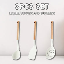 Load image into Gallery viewer, Locaupin SET Silicone Cooking Utensil Non Stick Heat Resistant Kitchen Tools with Wooden Handle Food Grade High Quality Cookware
