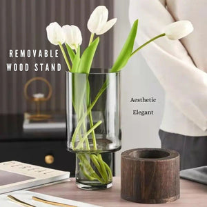 LOCAUPIN Modern Glass Flower Vase Stand Container Wedding Centerpiece Plant Pot Home Decor Farmhouse