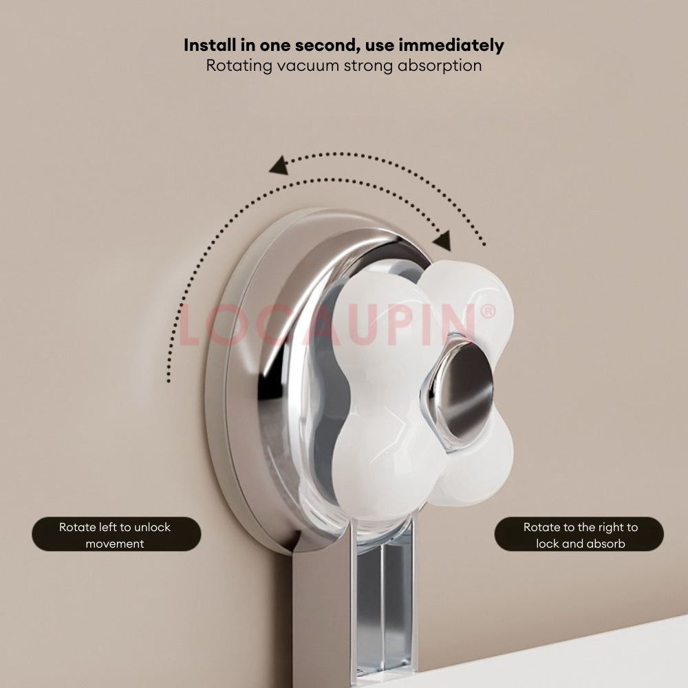 LOCAUPIN Wall Mounted Kitchen Racks Organizer Hanging Multifunctional Sunction Cup Spice Rack Storage Space Saving Shelf