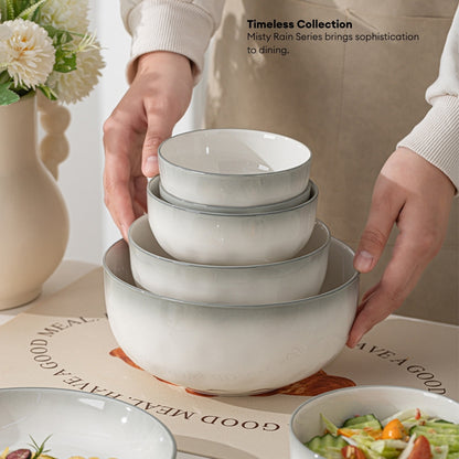 LOCAUPIN Ceramic Elegant Modern Dinnerware Microwave & Oven Safe High Quality Ceramic Bowl Plates Tableware Collection
