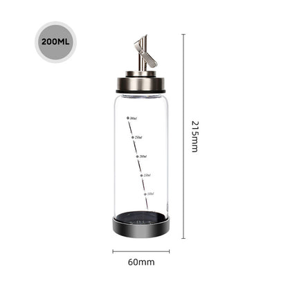 Locaupin Cooking Oil Dispenser Easy Pour Syrup Glass Container Liquid Seasoning Bottle Drizzler with Spout