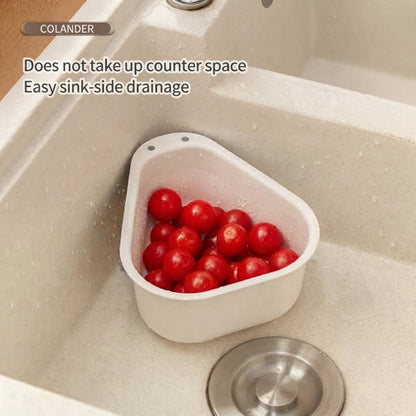 LOCAUPIN Foldable Handle Colander Draining Basket Food-Grade Vegetable & Fruit Strainer Space-Saving Triangle Basket