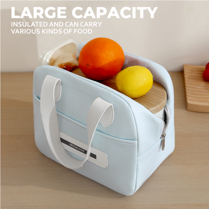 Locaupin Smiley Food Bag Waterproof and Insulated Meal Bags with Front Pocket Large Capacity Office School Portable Lunch Storage