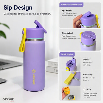Locaupin MimiCup Series (6oz/9oz) Tumbler Sip & Strawless Insulated Vacuum Flask
