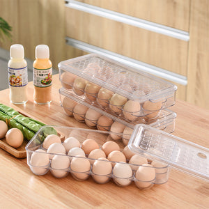 Locaupin Multifunctional Refrigerator Egg Food Storage PET Plastic Fresh Keeping Kitchen Fridge Organizer For Fruit and Vegetable