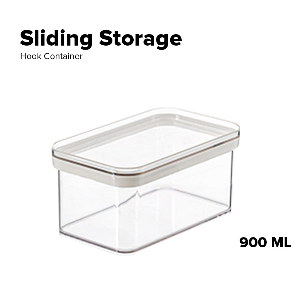 Locaupin Kitchen Cabinet Refrigerator Organizer Bin Airtight Container Pull Out Sliding Storage Fridge Food Keeper with Cover