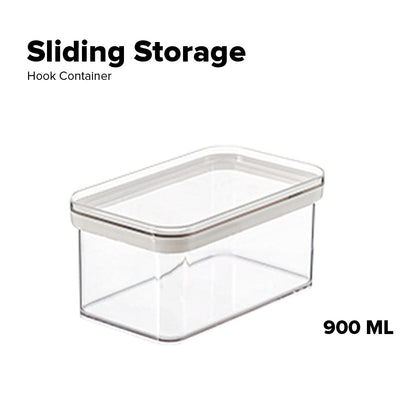 Locaupin Kitchen Cabinet Refrigerator Organizer Bin Airtight Container Pull Out Sliding Storage Fridge Food Keeper with Cover