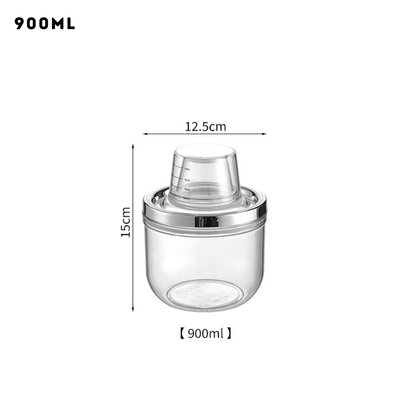 Locaupin Transparent Airtight Canister with Measuring Cup Lid Dust-Proof Insect-Proof Moisture-Proof Beans Grains Flour Storage