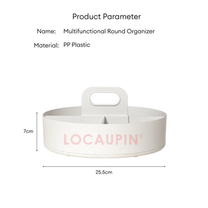 LOCAUPIN Rotatable Round Kitchen Storage Condiments Rack Organizer Seasoning Bottle Compartment Rotating Spice Rack