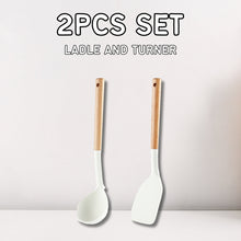 Load image into Gallery viewer, Locaupin SET Silicone Cooking Utensil Non Stick Heat Resistant Kitchen Tools with Wooden Handle Food Grade High Quality Cookware
