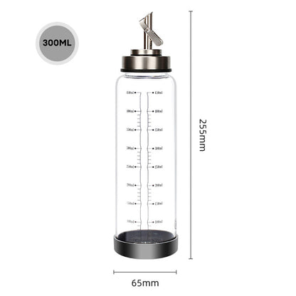 Locaupin Cooking Oil Dispenser Easy Pour Syrup Glass Container Liquid Seasoning Bottle Drizzler with Spout