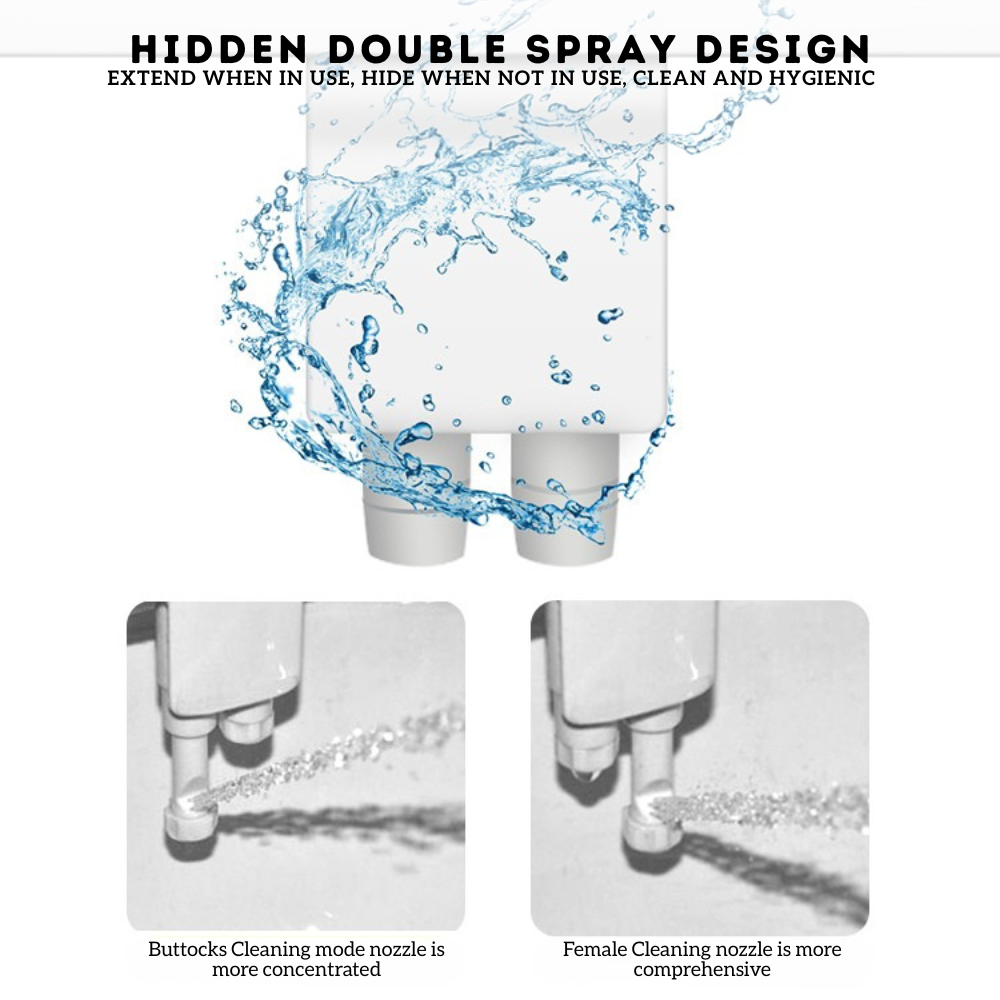 Locaupin Bathroom Toilet Bidet with Dual Nozzle Washing with Ultra-Thin Design Compatible for Most Toilets
