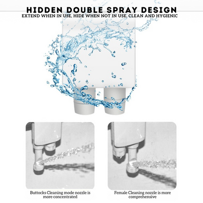 Locaupin Bathroom Toilet Bidet with Dual Nozzle Washing with Ultra-Thin Design Compatible for Most Toilets