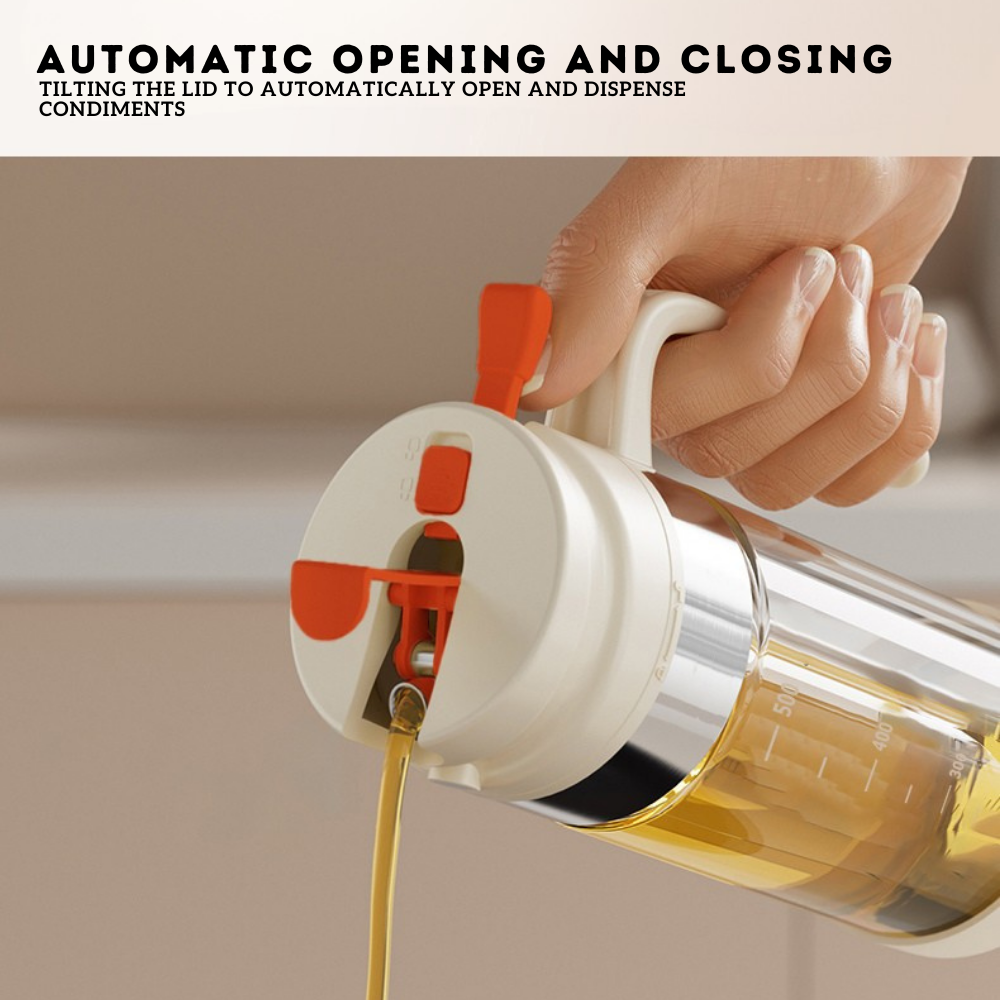Locaupin 2 in 1 Borosilicate Glass Oil Spray and Dispenser Bottle Kitchen Condiments Container with 500 ml Capacity