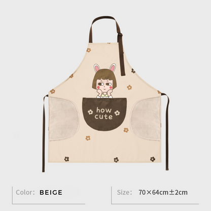 LOCAUPIN Kitchen Cooking Apron with Hand Wipe Pocket Adjustable Neck Strap Oil and Dirt Proof