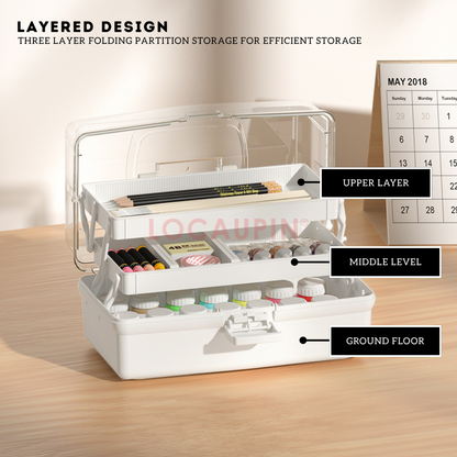 Locaupin Simple Multipurpose Storage Box Desktop Home Organizer Minimalist Layered Space Saver Sorting Bin High Quality Container