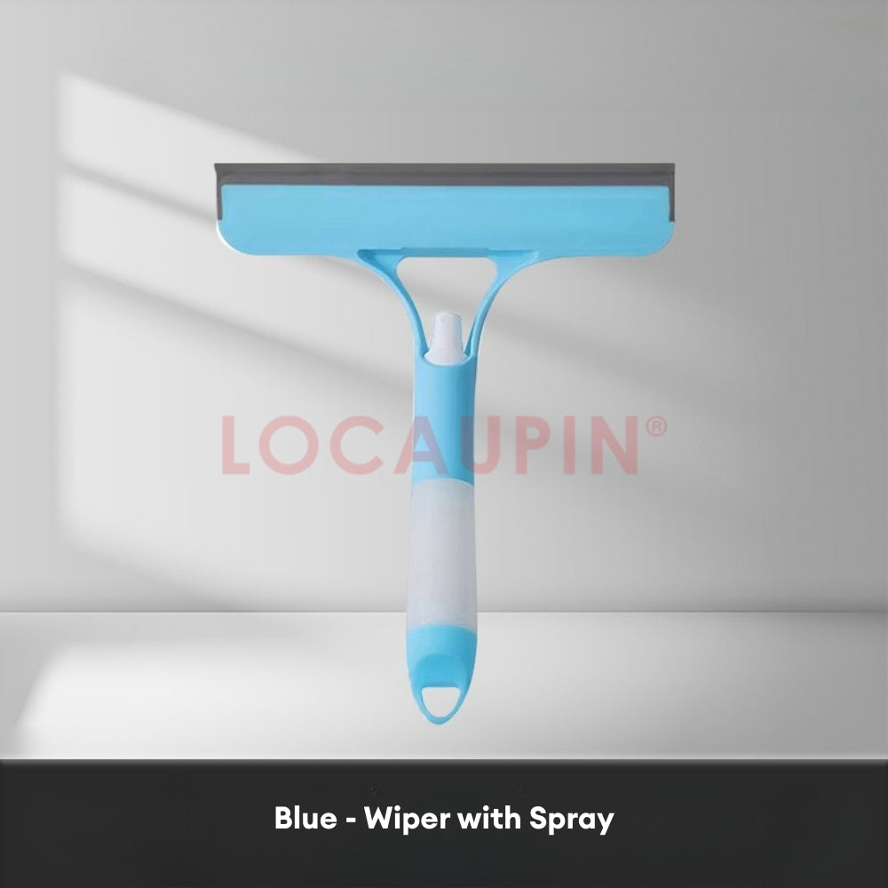 LOCAUPIN Window Cleaner Glass Wiper with Spray Squeegees Portable Brush Sponge Household Cleaning Tools Scrape Wiper