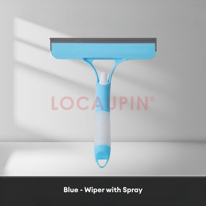 LOCAUPIN Window Cleaner Glass Wiper with Spray Squeegees Portable Brush Sponge Household Cleaning Tools Scrape Wiper