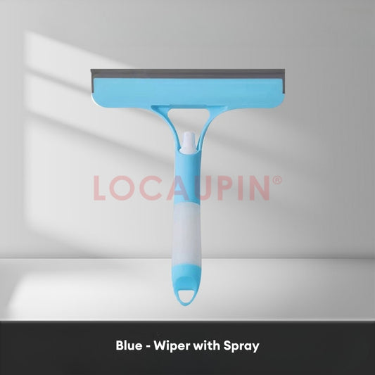 LOCAUPIN Window Cleaner Glass Wiper with Spray Squeegees Portable Brush Sponge Household Cleaning Tools Scrape Wiper