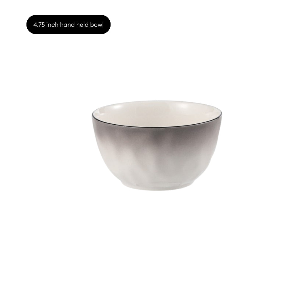 LOCAUPIN Minimalist Glazed Ceramic Dinnerware Microwave Oven Safe Multi-Size Plates and Bowls Dining Set Food Safe Plate