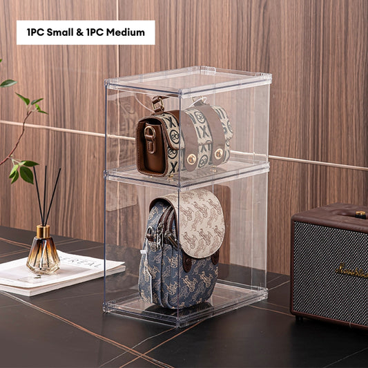 LOCAUPIN Handbag Organizer Wardrobe Storage Organization Collapsible Transparent Storage Box