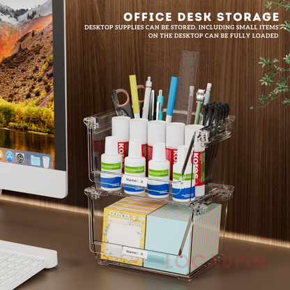 Locaupin Multifunctional Transparent Stackable Storage Box Space Saving High Quality Organizer for Kitchen Bathroom and Office