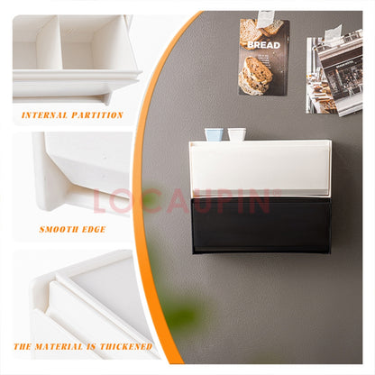 LOCAUPIN Wall Mounted Organizer Storage Box Multifunctional Pull Down Space Saver Kitchen & Bathroom Container Storage