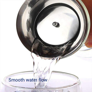 Locaupin Glass Drinking Tie Jug with Cup Large Capacity Temperature Heat Resistant Mug Hot Cold Juice Water Coffee Tea