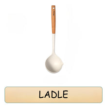 Load image into Gallery viewer, Locaupin High Quality Food Grade Silicone Cooking Utensils Kitchenware Spoon Ladle Turner With Wooden Handle Non Stick Cookware
