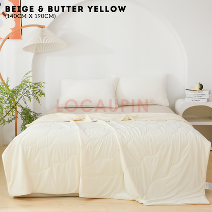 Locaupin CoolMax Double Sided Cooling Blanket Cool and Soft Comforter with Skin-Friendly Material for Warm Nights or Everyday Use