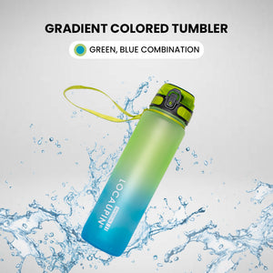 Locaupin Gradient Frosted Fitness Sports Water Bottle Snap Design Lid For Student to Outdoor Running Cycling Gym Workout Office School