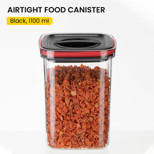 Locaupin Airtight Food Container with Easy Open and Lock Lid Dry Food Canister Cereal Candy Pasta Stackable Kitchen Pantry Transparent Organizer Storage (PET Plastic)