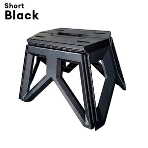 Locaupin Non Slip Compact Heavy Duty Folding Stepping Stool Collapsible Mini Chair with Handle Multifunctional Home Travel Camping Use