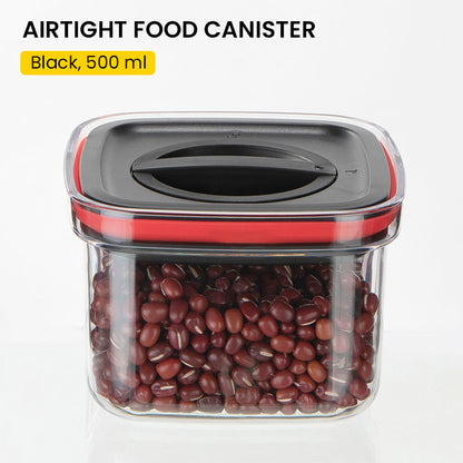 Locaupin Airtight Food Container with Easy Open and Lock Lid Dry Food Canister Cereal Candy Pasta Stackable Kitchen Pantry Transparent Organizer Storage (PET Plastic)