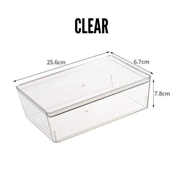 Locaupin Multipurpose High Quality Organizer With Lid Space Saver Dustproof Storage Box For Room Kitchen Bathroom Office Cosmetic