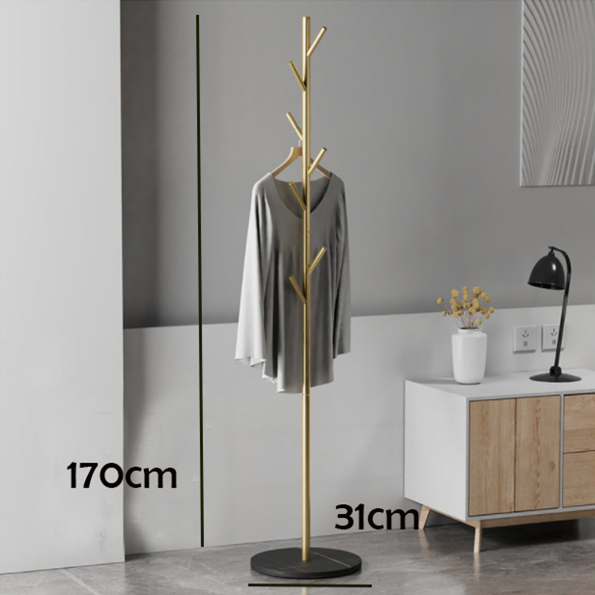 Locaupin Metal Coat Rack Scarf Hat Hanger Multipurpose Bag Hook Standing Living Room Bedroom Organizer