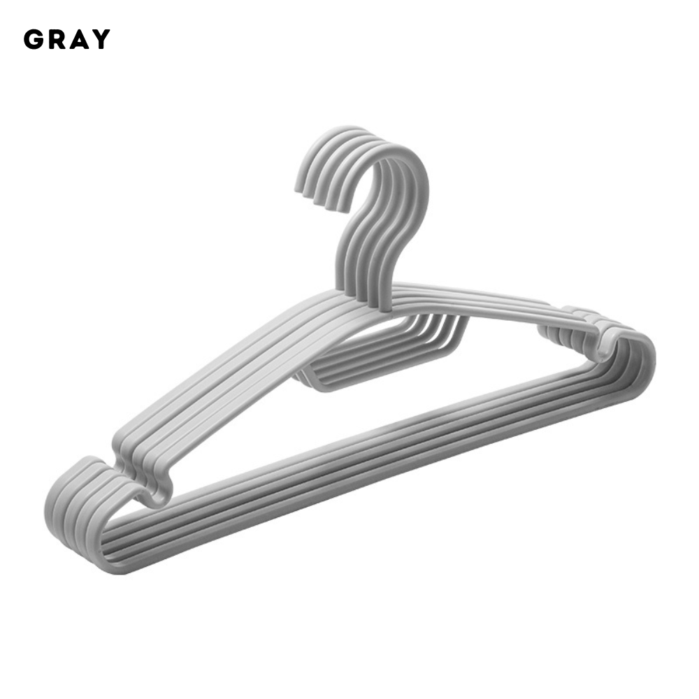 Locaupin 5 Pieces Anti-Slip Hanger with Groove Design Heavy Duty Flexible Wardrobe Laundry Organizer High Quality Clothes Holder