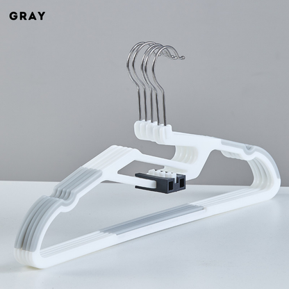 Locaupin 5pcs Anti-Slip Hanger with Hook Space Saving Clothes Holder Continuous Hanging Design Wardrobe Laundry Area Organizer