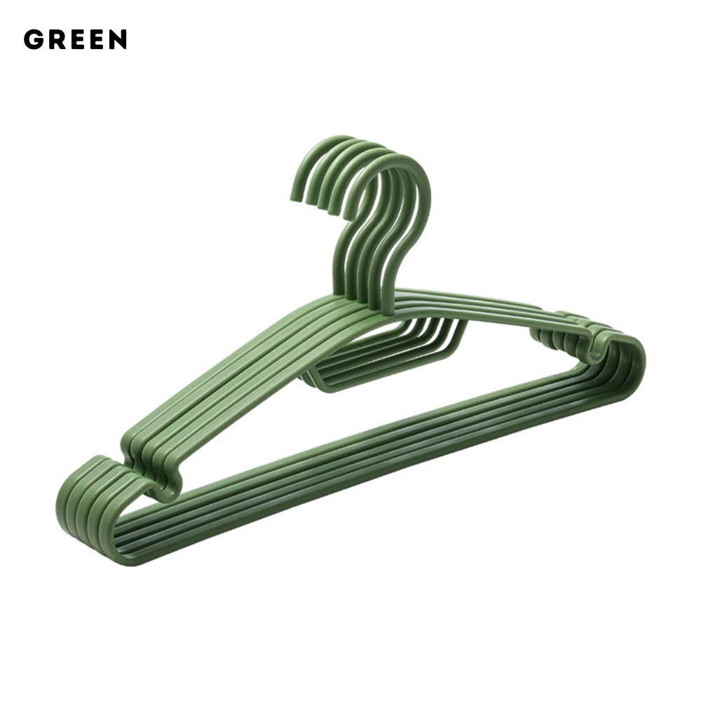 Locaupin 5 Pieces Anti-Slip Hanger with Groove Design Heavy Duty Flexible Wardrobe Laundry Organizer High Quality Clothes Holder